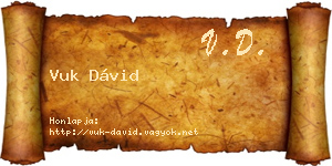 Vuk Dávid névjegykártya